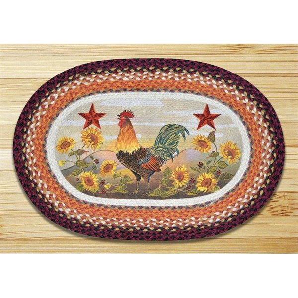 Earth Rugs Morning Rooster Oval Patch 65391MR